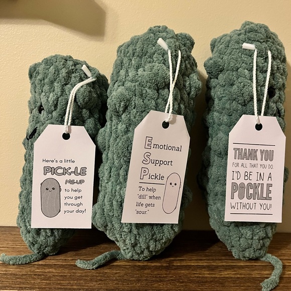 Handmade crochet pickle plush - Picture 2 of 3